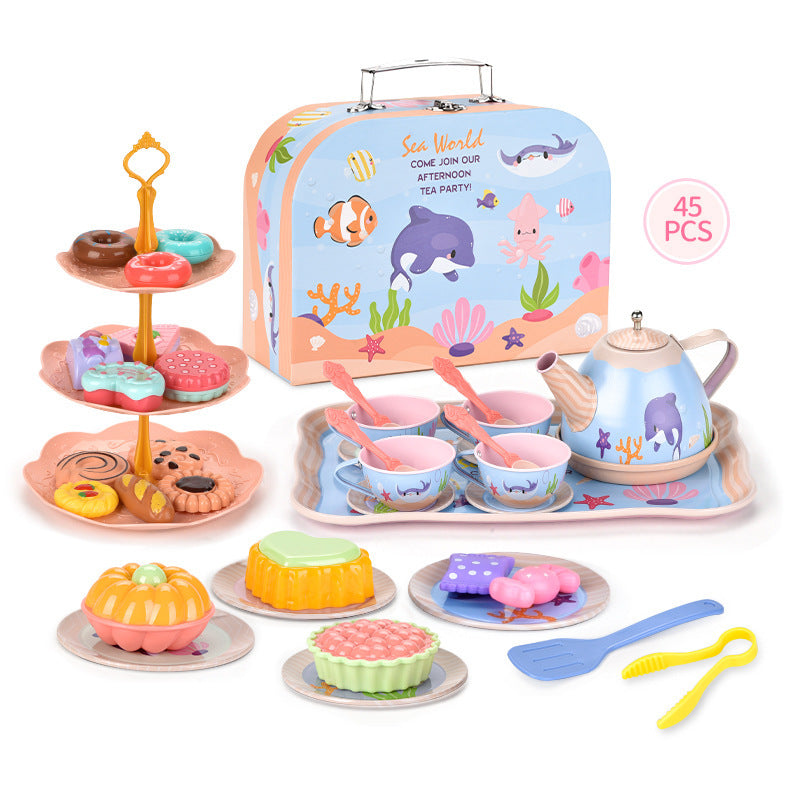 Royal Princess Afternoon Tea Set - Pretend Play Western Cake and Dessert Gift Box for Girls