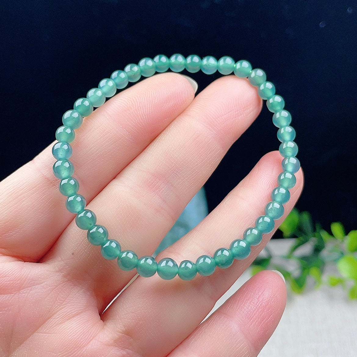 Natural Burmese Jade 5MM Bracelet