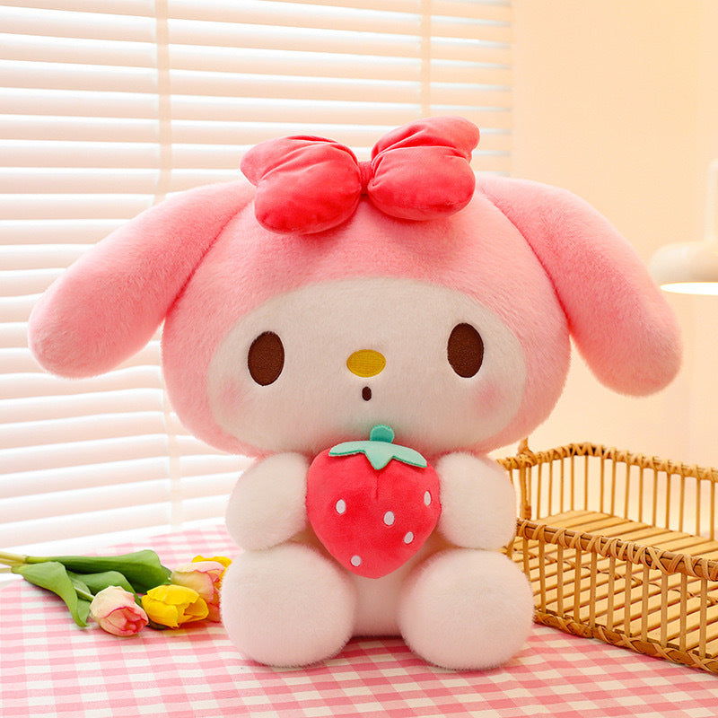 Sanrio Strawberry Kuromi, Princess My Melody, and Cinnamoroll Plush Toys - Multiple Styles and Sizes