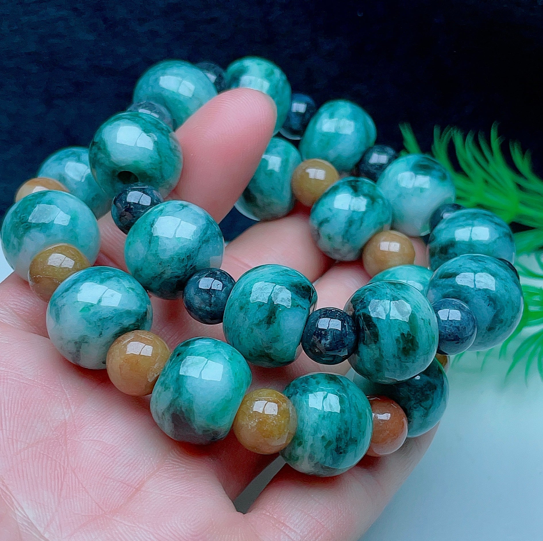 Myanmar Natural Colorful Jade Bracelet