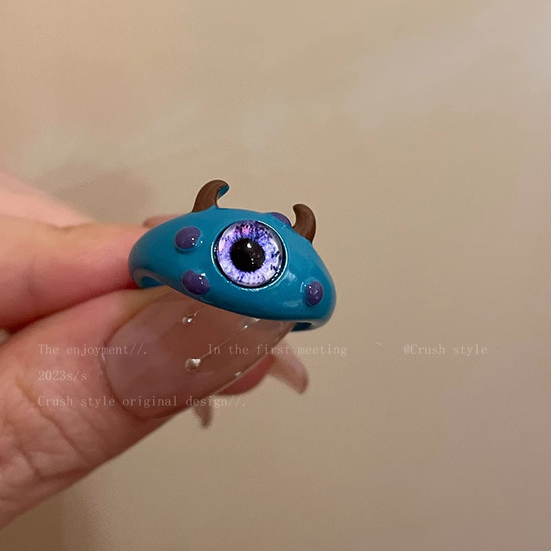 Cute Monster Ring Collection - Unique and Playful One-Eyed Monster Adjustable Rings