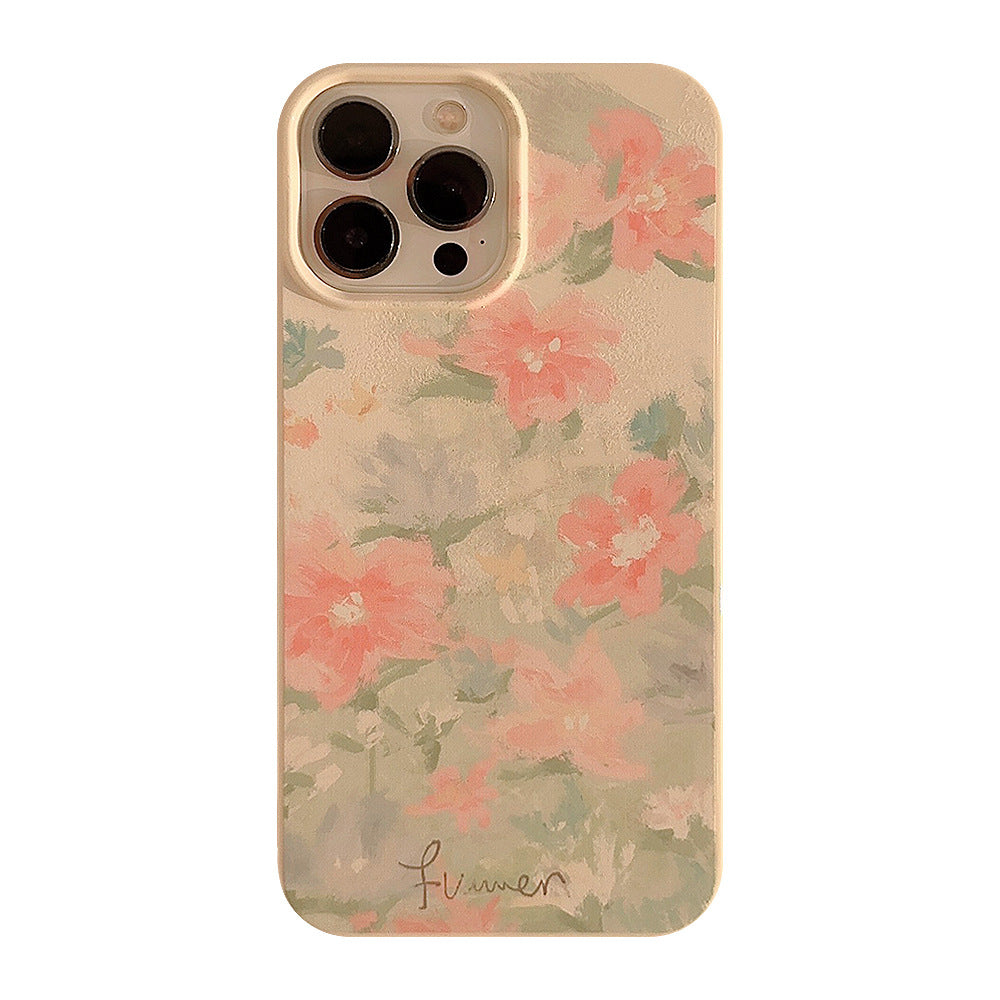 Oil painting garden mobile phone case silicone material suitable for Apple series