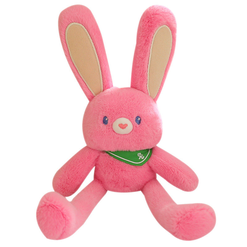 Dopamine Pull-String Rabbit Plush Keychain - Cute Bunny Plush Toy, Backpack Charm, and Heartfelt Gift