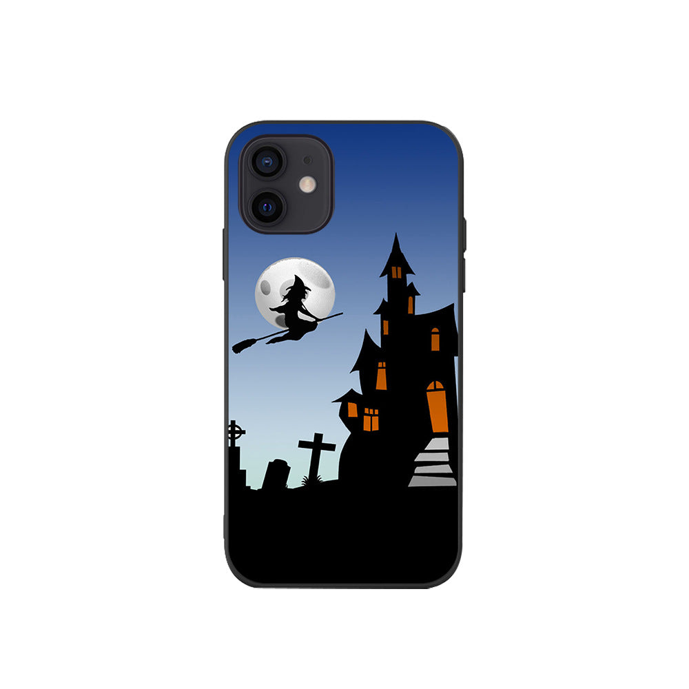 Halloween Party Phone Case - Creative Pumpkin, Witch, Bat, and Haunted House Protective Cover