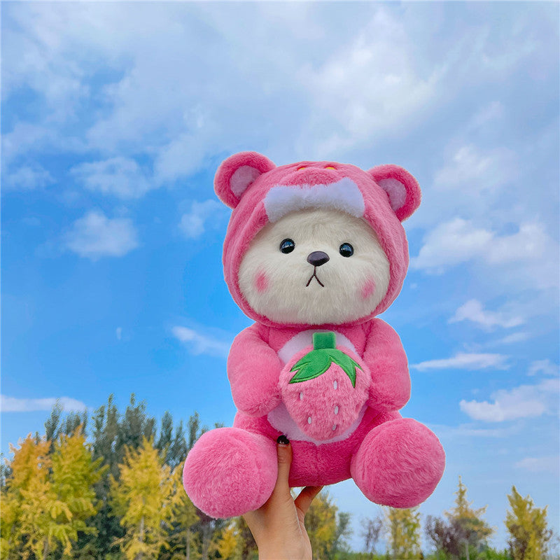 Transforming Teddy Bear Plush Toy - Lily Teddy with Removable Hat, Perfect Birthday Gift for Girls