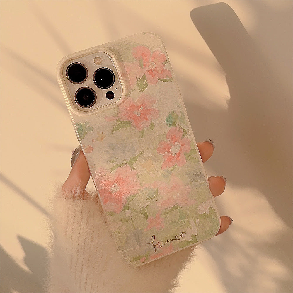 Oil painting garden mobile phone case silicone material suitable for Apple series