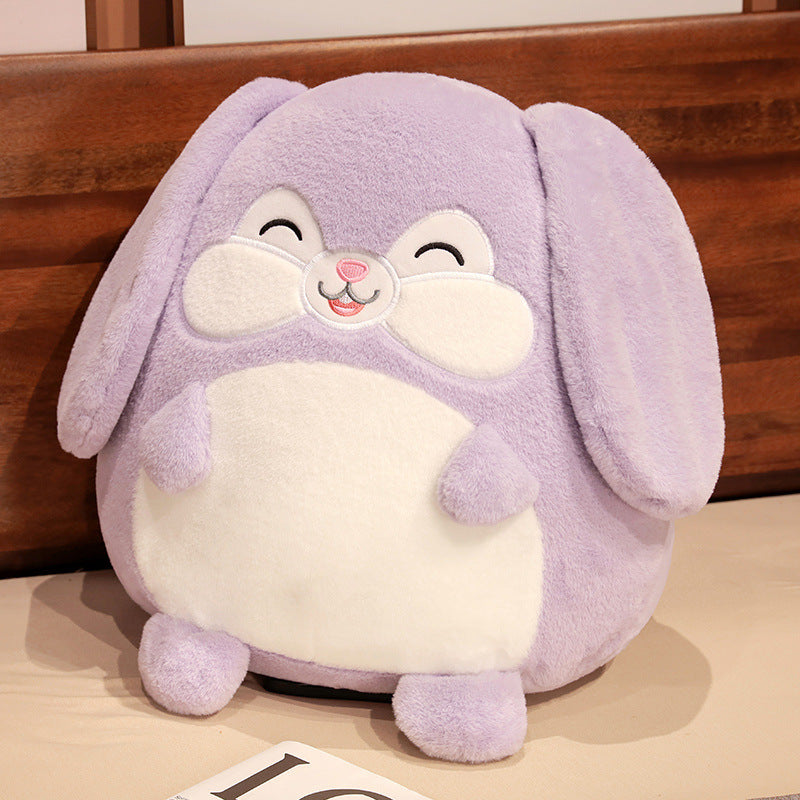 Adorable Plush Chubby Long-Eared Bunny - Cute White Rabbit Stuffed Toy for Girls