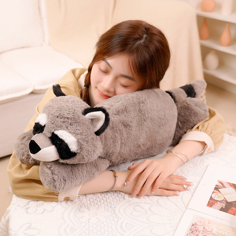 Wulula soft animal doll lazy raccoon fox sloth crocodile doll bed big pillow