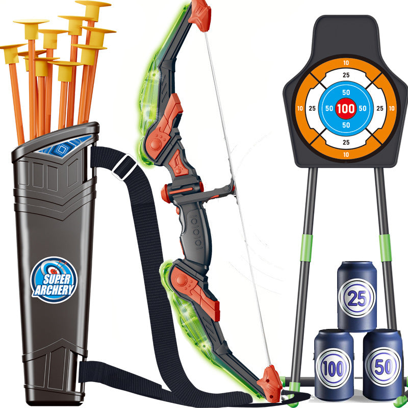 Children's Light-Up Archery Set - Sports Shooting Toy with Bow and Arrow for Boys