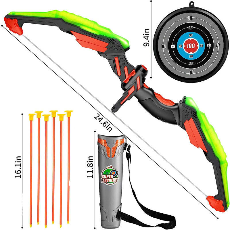 Children's Light-Up Archery Set - Sports Shooting Toy with Bow and Arrow for Boys