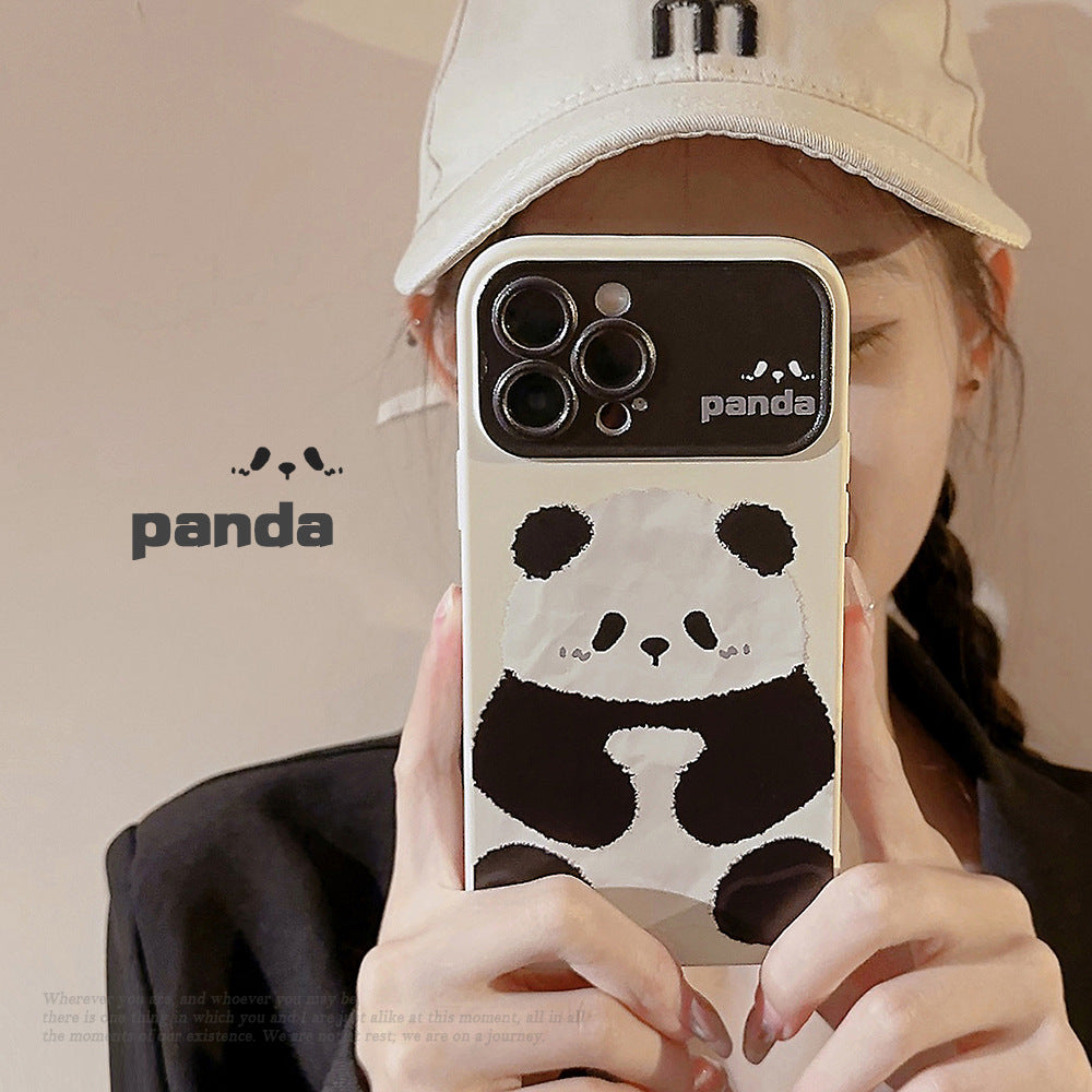 Fun black and white panda phone case suitable for Apple series cute creative protective case