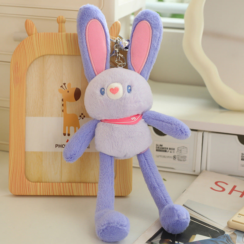 Pull-Ear Bunny Plush Keychain - Fun Rabbit Toy with Extendable Ears - 5 Color Options