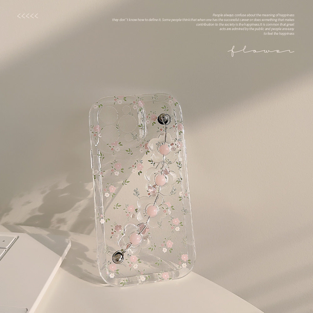 Fresh floral iPhone series Apple transparent phone case