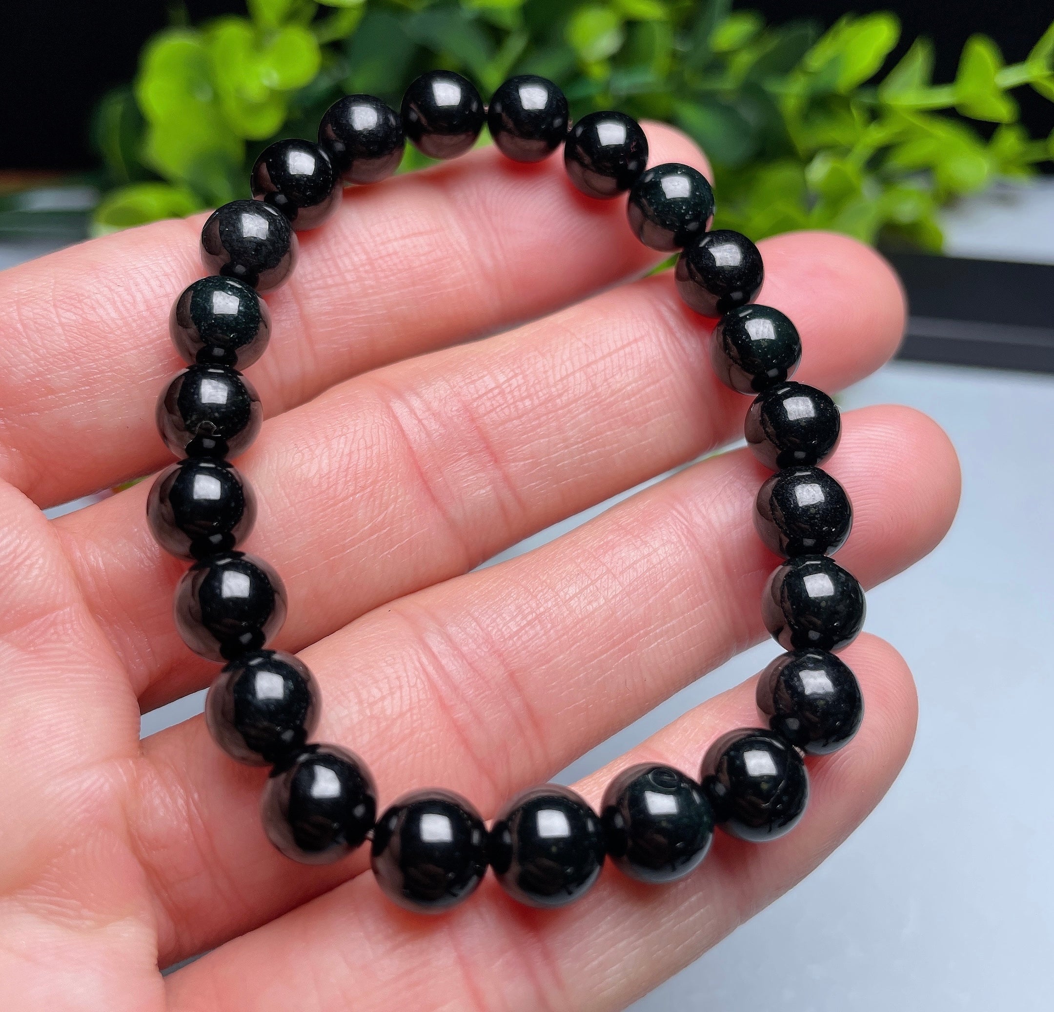 Natural Burmese Jade 8mm Black Jade Bracelet