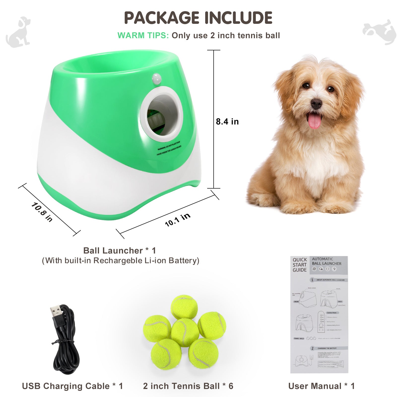 Pet Ball Launcher - Outdoor Flexible Tennis Ball Thrower, Automatic Throwing Dog Toy