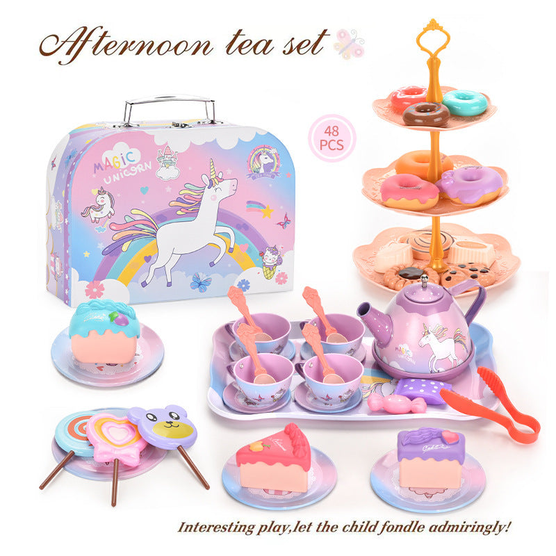 Royal Princess Afternoon Tea Set - Pretend Play Western Cake and Dessert Gift Box for Girls