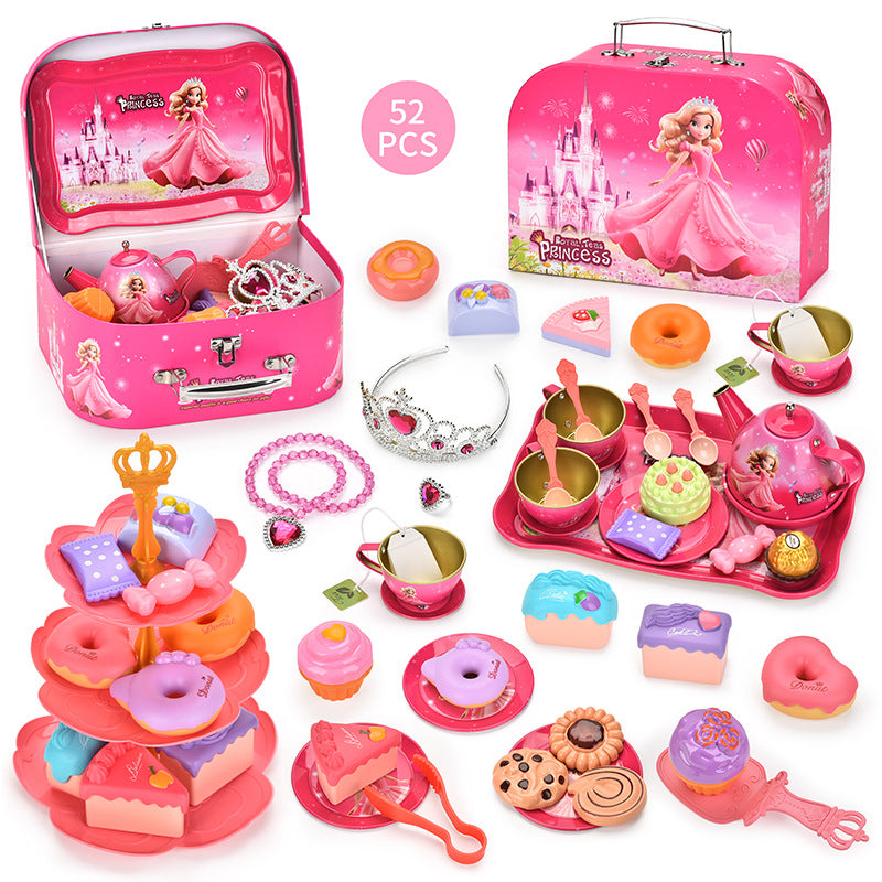 Royal Princess Afternoon Tea Set - Pretend Play Western Cake and Dessert Gift Box for Girls