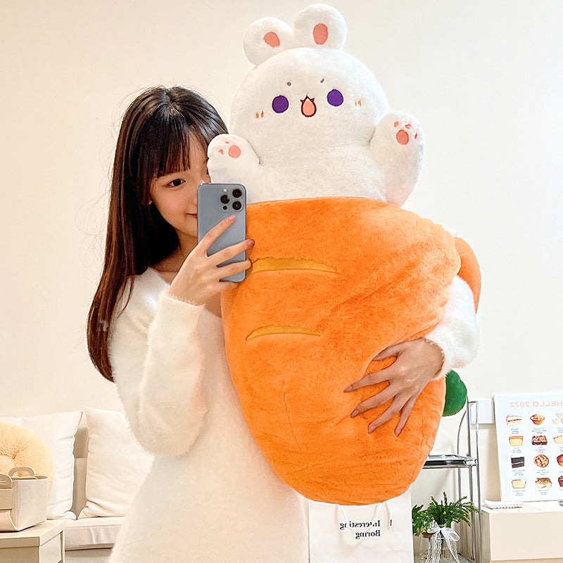 Taiyaki Plush Pillow - Cute Carrot Rabbit and Animal Plush Toy