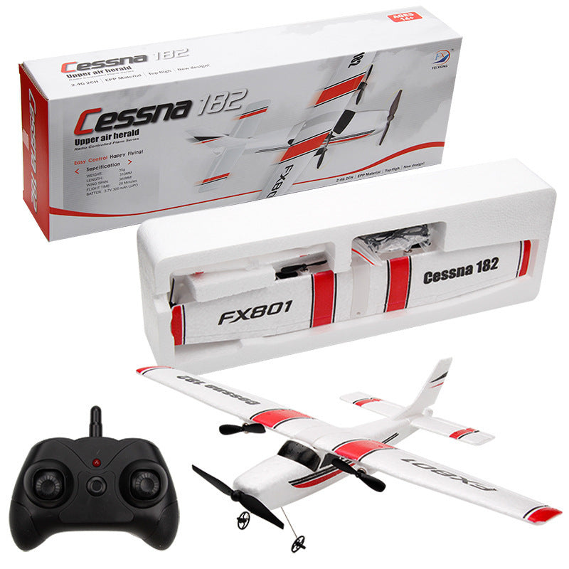 FX801 Fighter Jet RC Airplane - Dual-Channel Fixed-Wing Glider with Remote Control, Foam Aircraft Toy