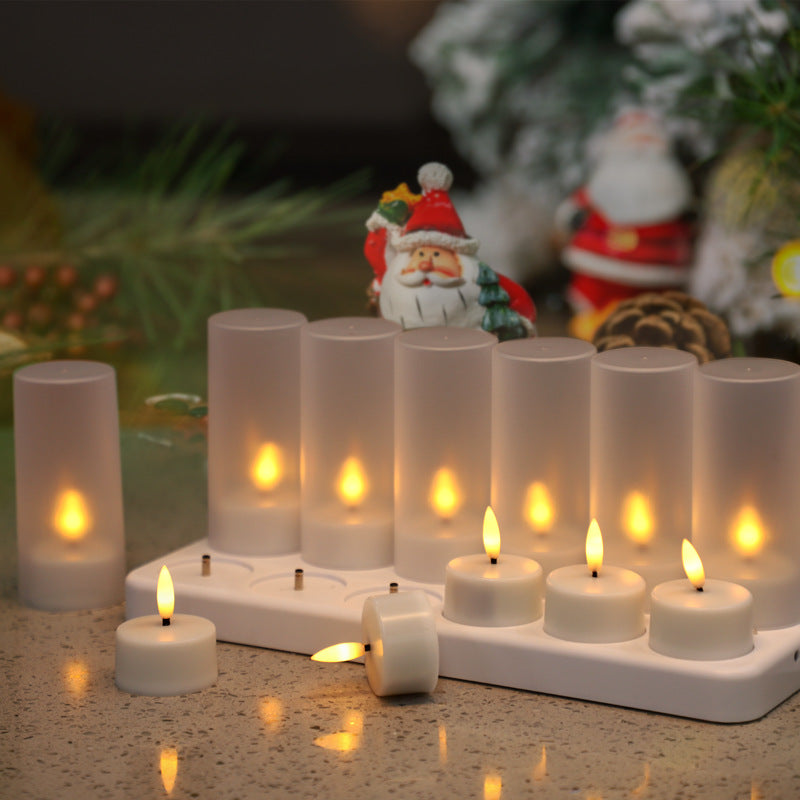 Rechargeable LED Candle Lights - 12-Piece Set for Birthday Gifts and Ambiance Decoration, Flameless Tea Lights