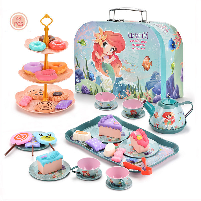 Royal Princess Afternoon Tea Set - Pretend Play Western Cake and Dessert Gift Box for Girls