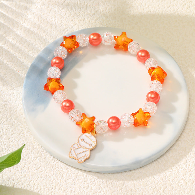 Handmade Halloween Beaded Bracelets - Pumpkin & Ghost Festival Orange Series, 10 Styles, New for September 2024