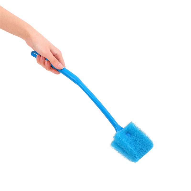 Aquarium Corner Cleaner Tool - Double-Sided Algae Brush, Blue Sponge Cleaning Brush for Fish Tanks