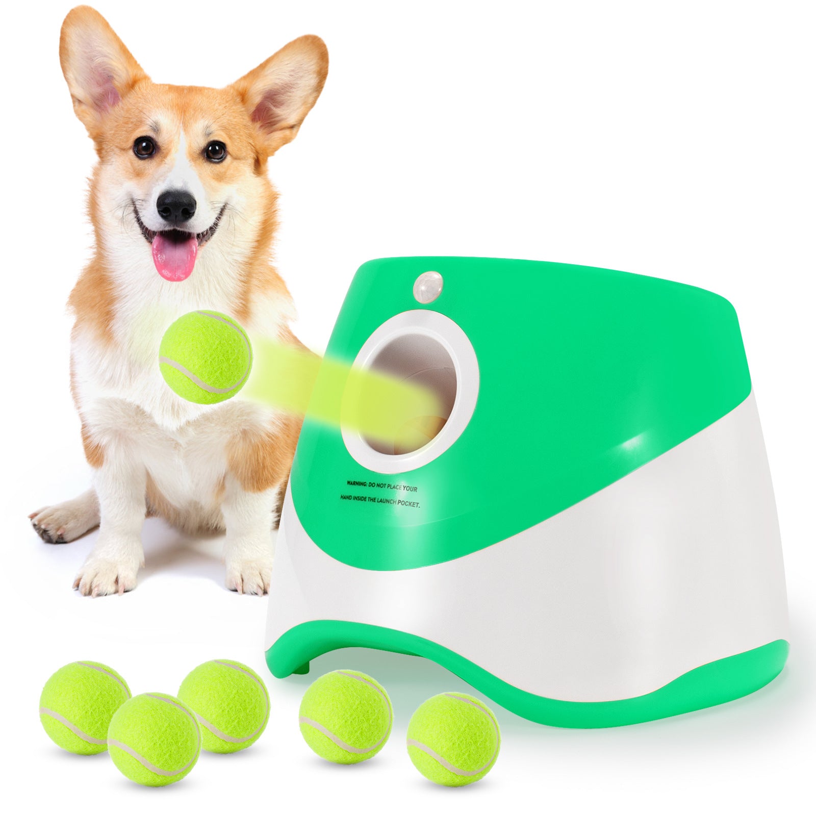 Pet Ball Launcher - Outdoor Flexible Tennis Ball Thrower, Automatic Throwing Dog Toy