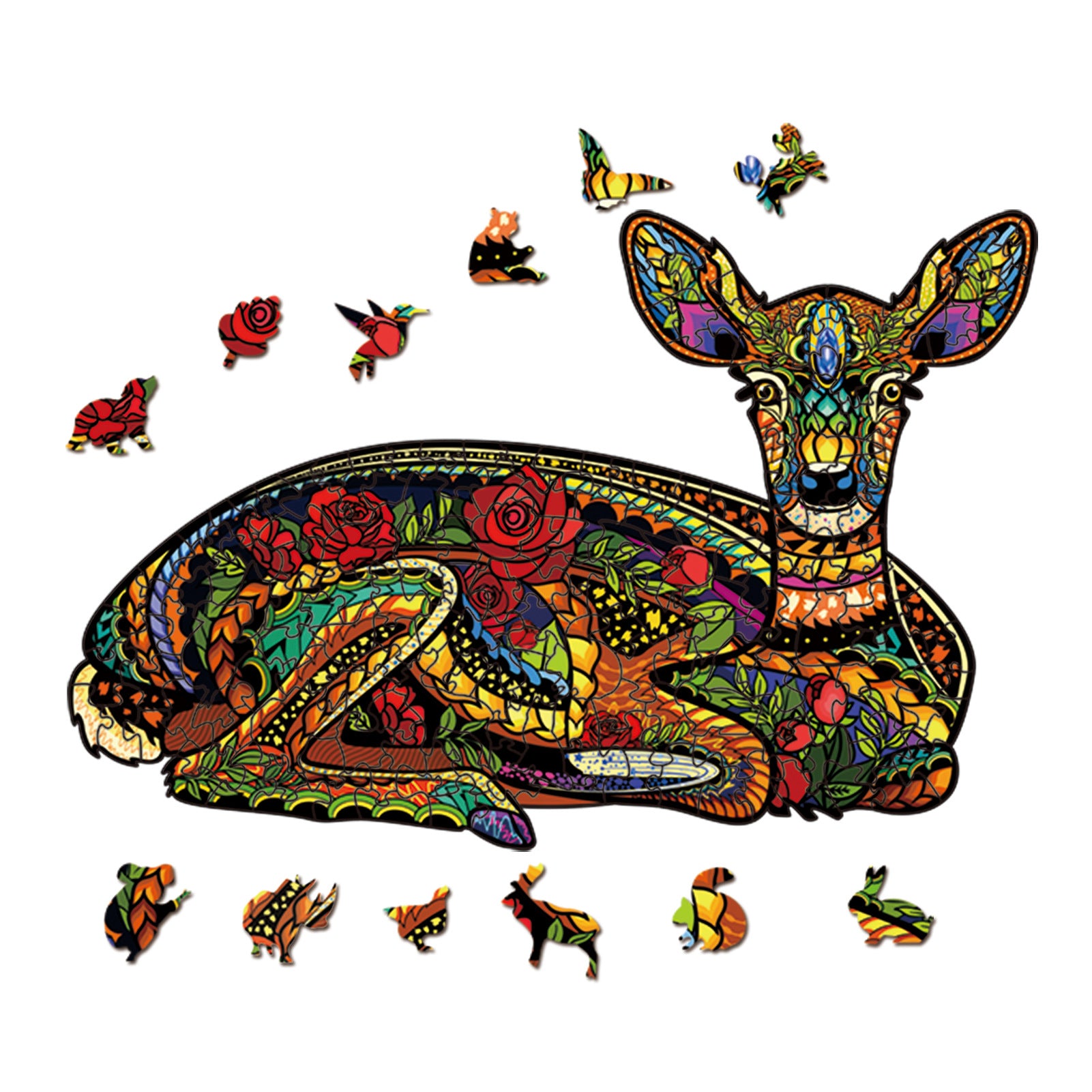 Wooden Animal-Shaped Puzzle Set - Irregular 3D Animal Jigsaw Puzzles