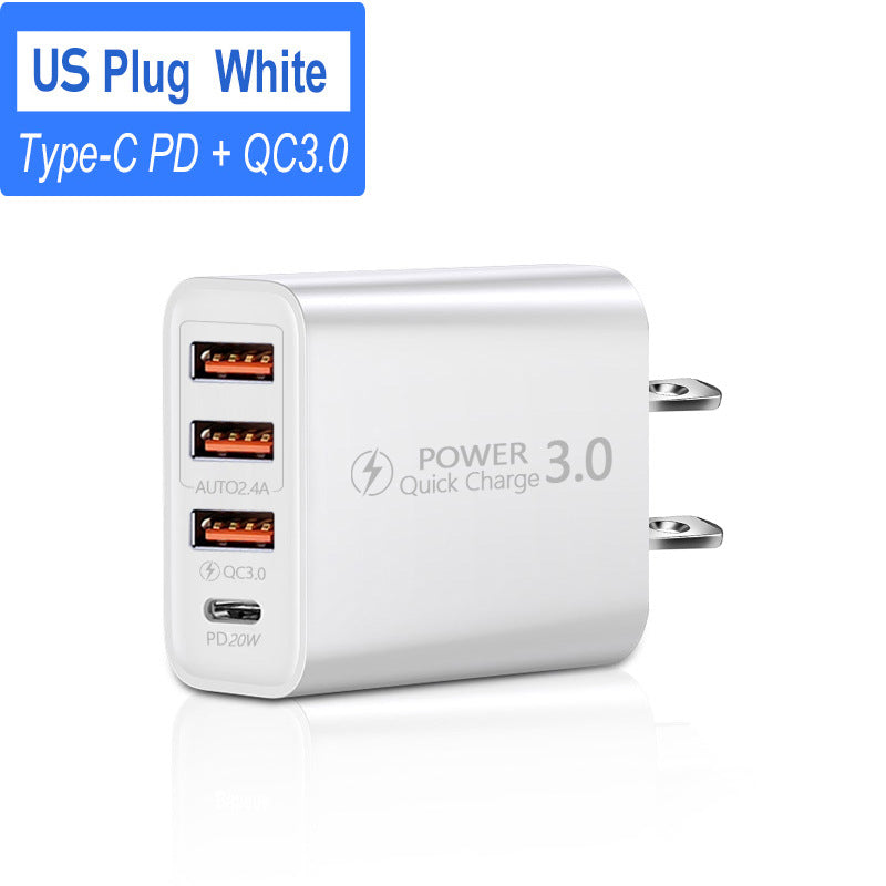 USB Power Adapter - 5V 3A Multi-Port USB Charger for US/EU Standards