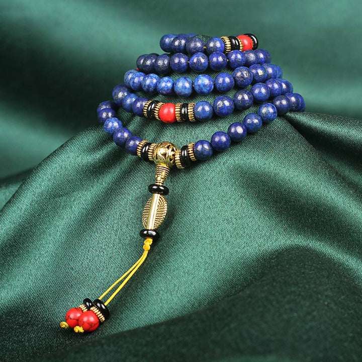 Tibetan Mala Lapis Lazuli Positive Bracelet