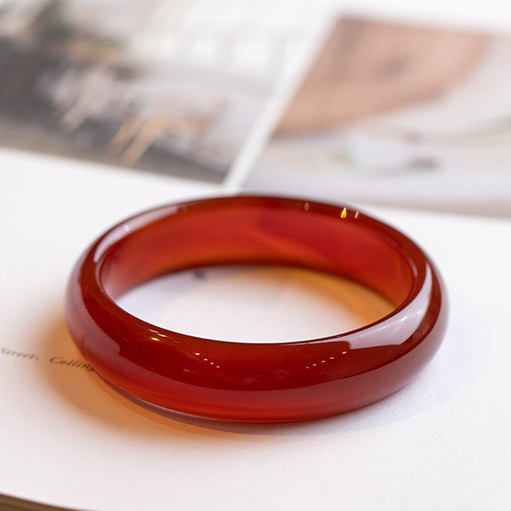 Natural Red Agate Bangle