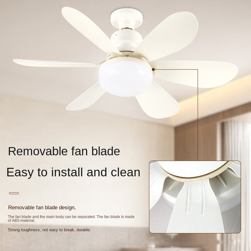 Remote Control LED Ceiling Fan Light - Silent, Adjustable Speed and Brightness, E27 Base Oscillating Fan Bulb