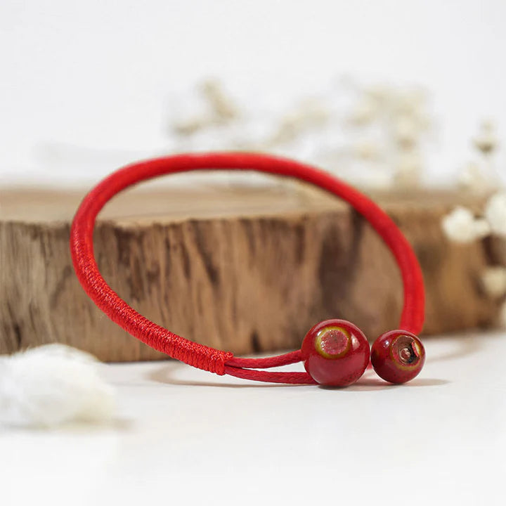 FengShui Lucky Red String Ceramic Bracelet