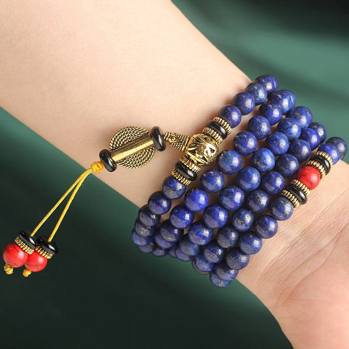 Tibetan Mala Lapis Lazuli Positive Bracelet