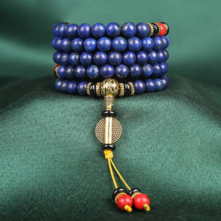 Tibetan Mala Lapis Lazuli Positive Bracelet