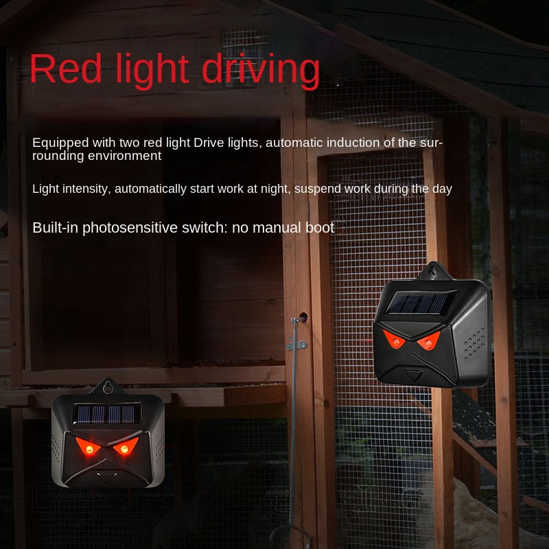 Solar-Powered Animal Repeller - Red Flashing Light Pest Deterrent for Mice, Birds, Wolves, and Wild Boars