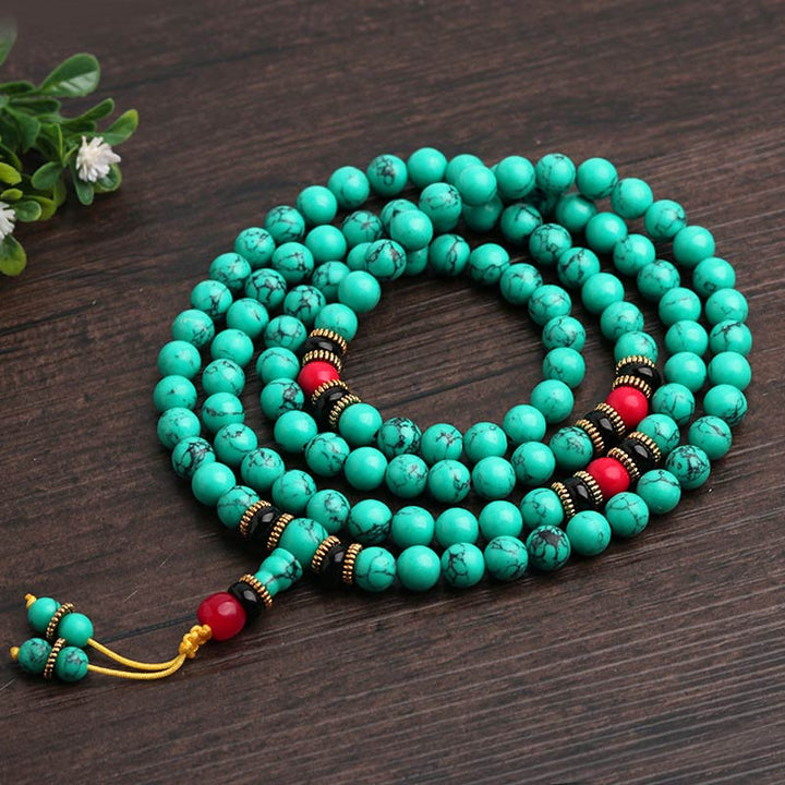 Tibetan Turquoise Healing Mala Bracelet