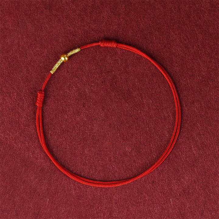 999 Pure Gold Gold Beads Protective Braided Rope Bracelet Anklet